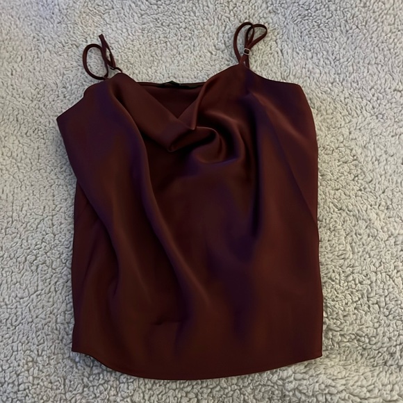 Maroon Silk Tank - Picture 1 of 3